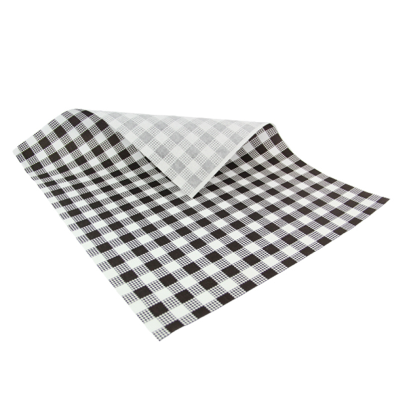 SP 1/2 SIZE BLACK CHECK GREASEPROOF PAPER 400×330