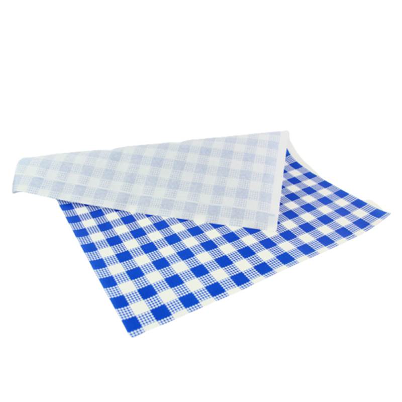 SP 1/2 SIZE BLUE CHECK GREASEPROOF PAPER 400×330