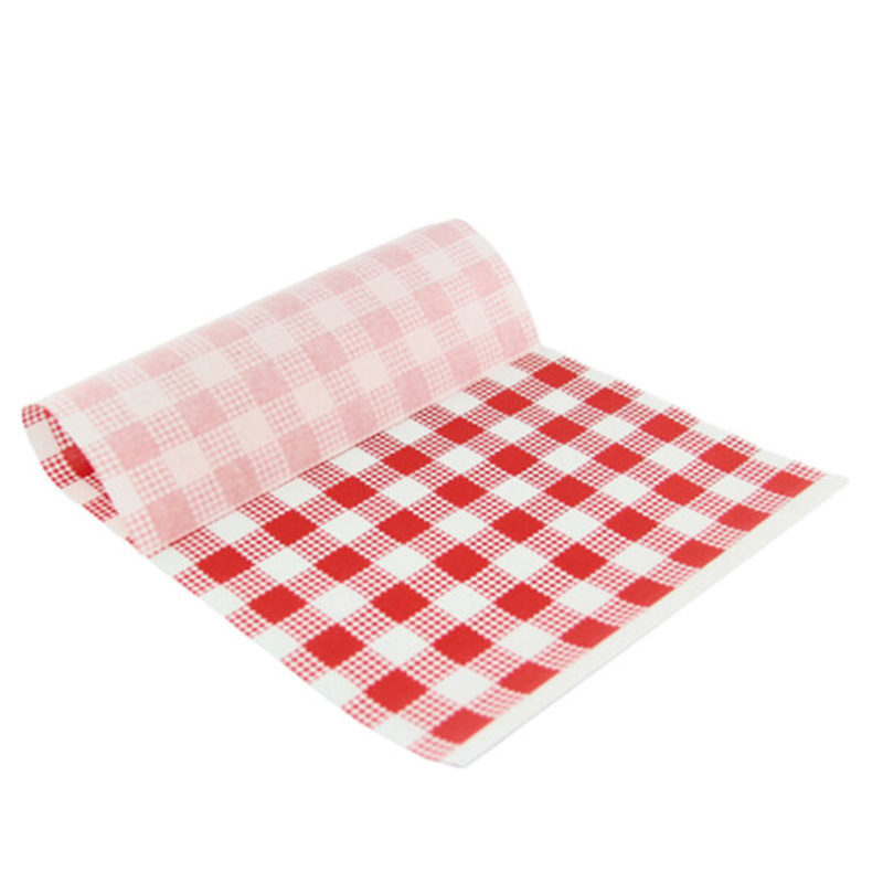 SP 1/4 SIZE RED CHECK GREASEPROOF PAPER 200×330