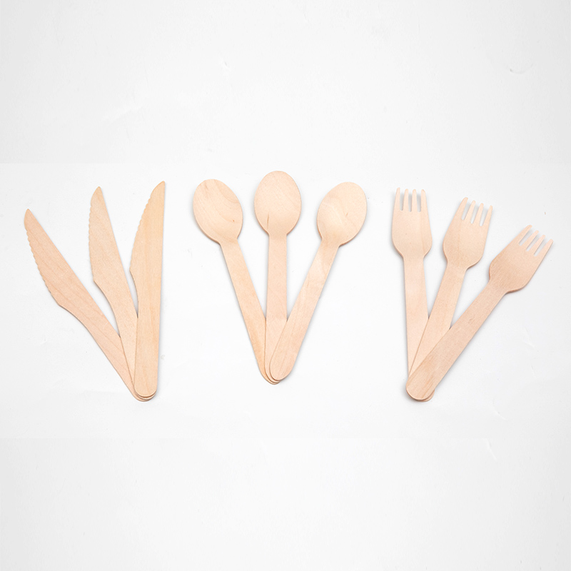 Disposable Wooden Dinner wooden Fork And Spoon Knife