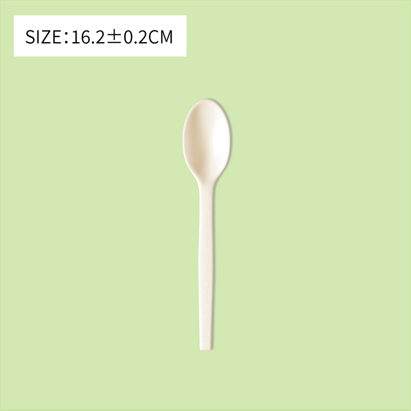 Disposable Corn Starch Based Material 6.5'' tea spoon 16.2CM