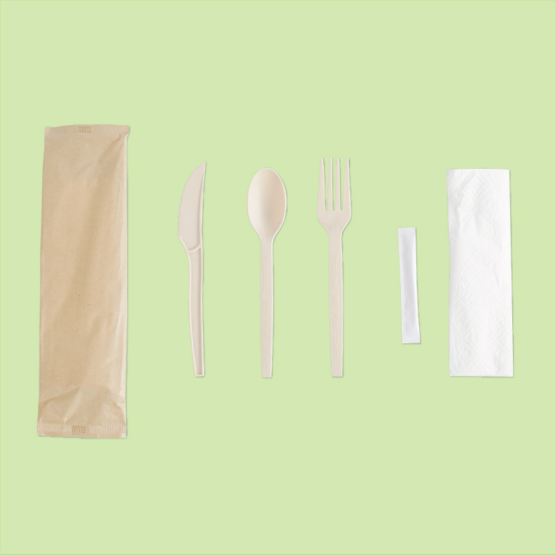 Disposable Corn Starch Based Cutlery 5 Kit