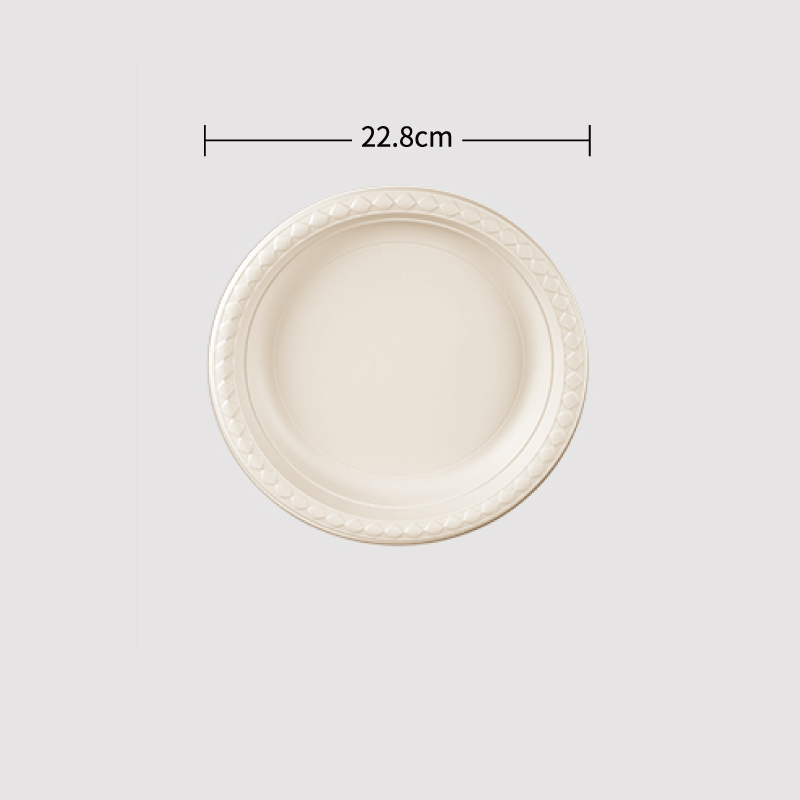 Disposable Corn Starch Based 9'' round plate 22.8CM