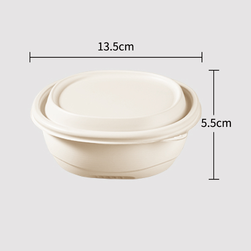 Corn Starch Based Material Disposable 450ml Round Container 13.5CM*5.5CM