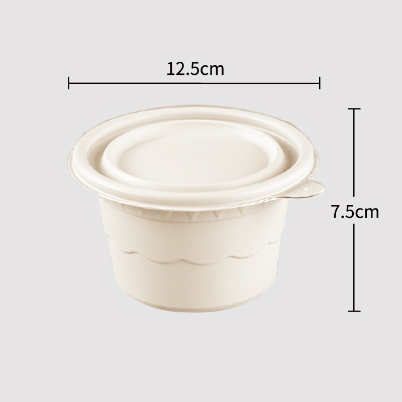 Corn Starch Based Material Disposable 450ml Soup Round Container 12.5CM*7.5CM