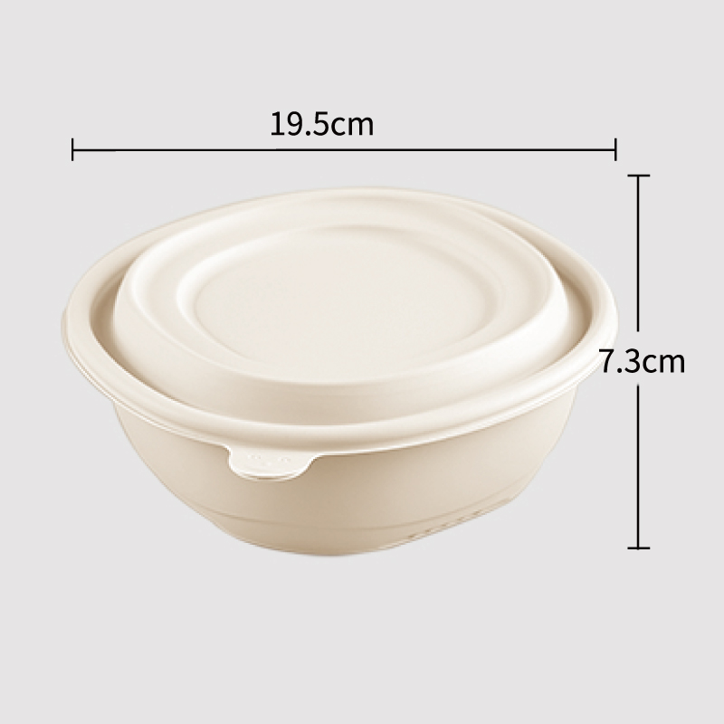 Corn Starch Based Material Disposable 1150ml round disposable take away food containers 19.5CM*7.3CM