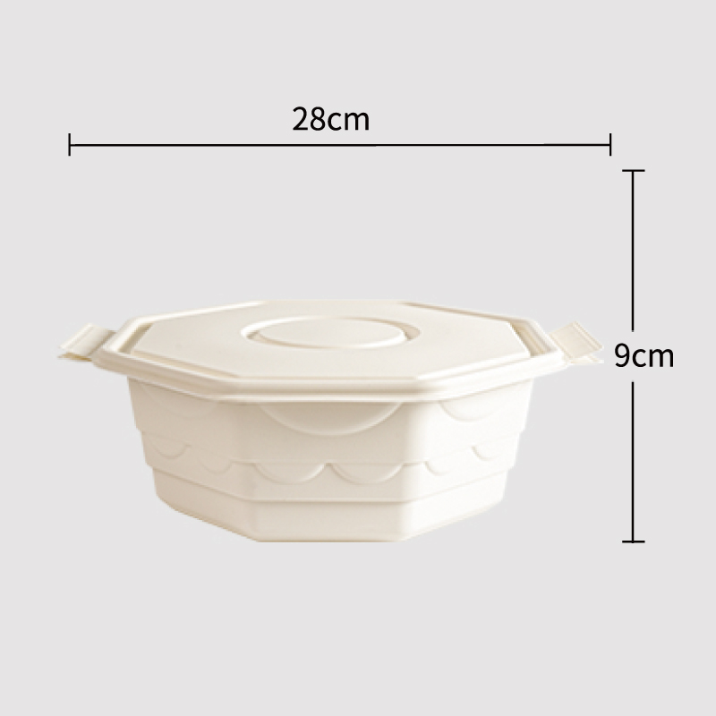 Corn Starch Based Material Disposable 2500ml food container 28CM*9CM