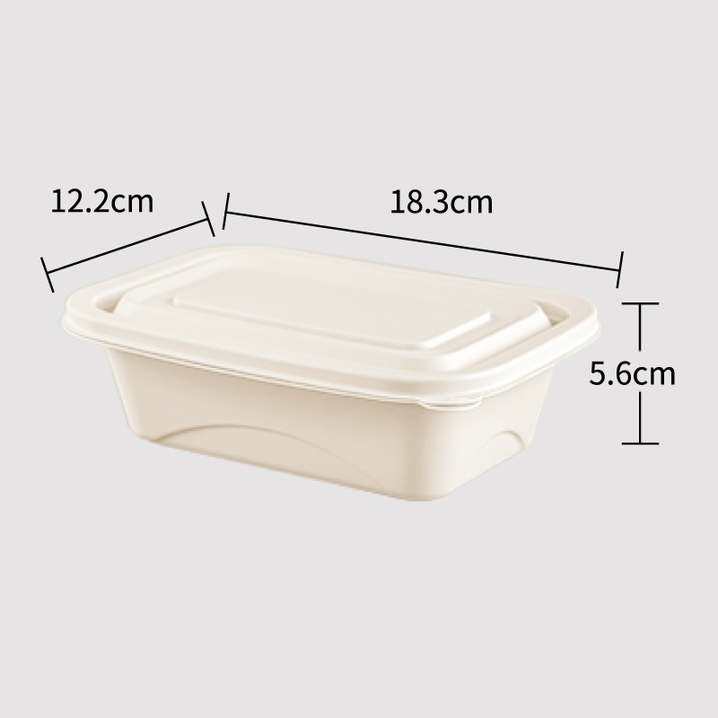 Corn Starch Based Material Disposable 650ml food lunch box 12.2CM*18.3CM*5.6CM