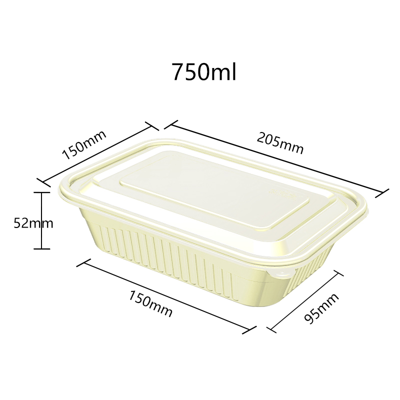 Corn Starch Based Material Disposable 750ml food lunch box