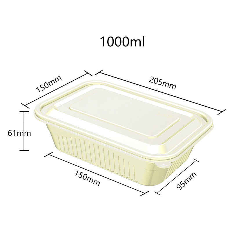 Corn Starch Based Material Disposable 1000ml food lunch box